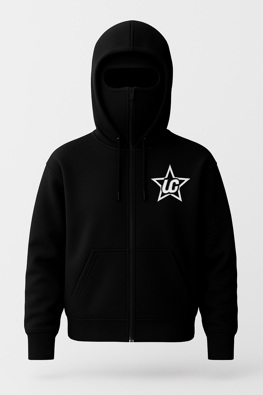 Black Masked Hoodie - Front view